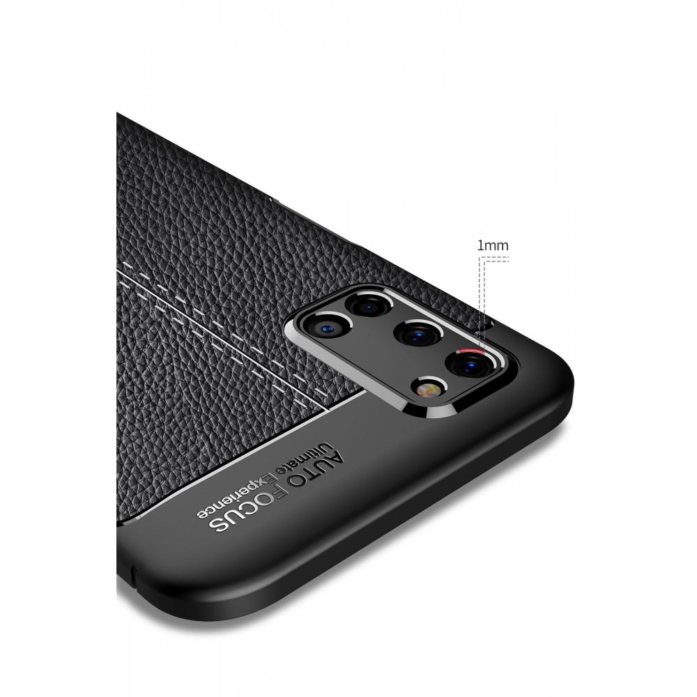 Newface Oppo A92 Kılıf Focus Derili Silikon - Lacivert