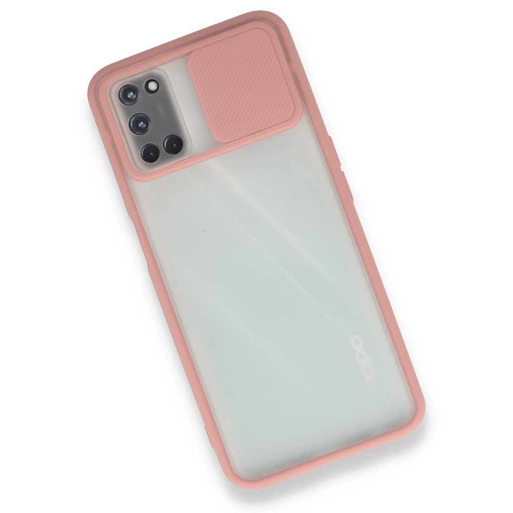 Newface Oppo A92 Kılıf Palm Buzlu Kamera Sürgülü Silikon - Pembe