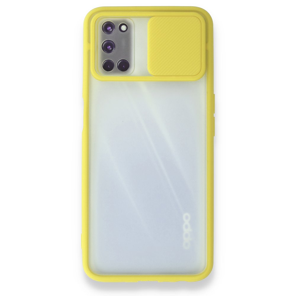 Newface Oppo A92 Kılıf Palm Buzlu Kamera Sürgülü Silikon - Sarı