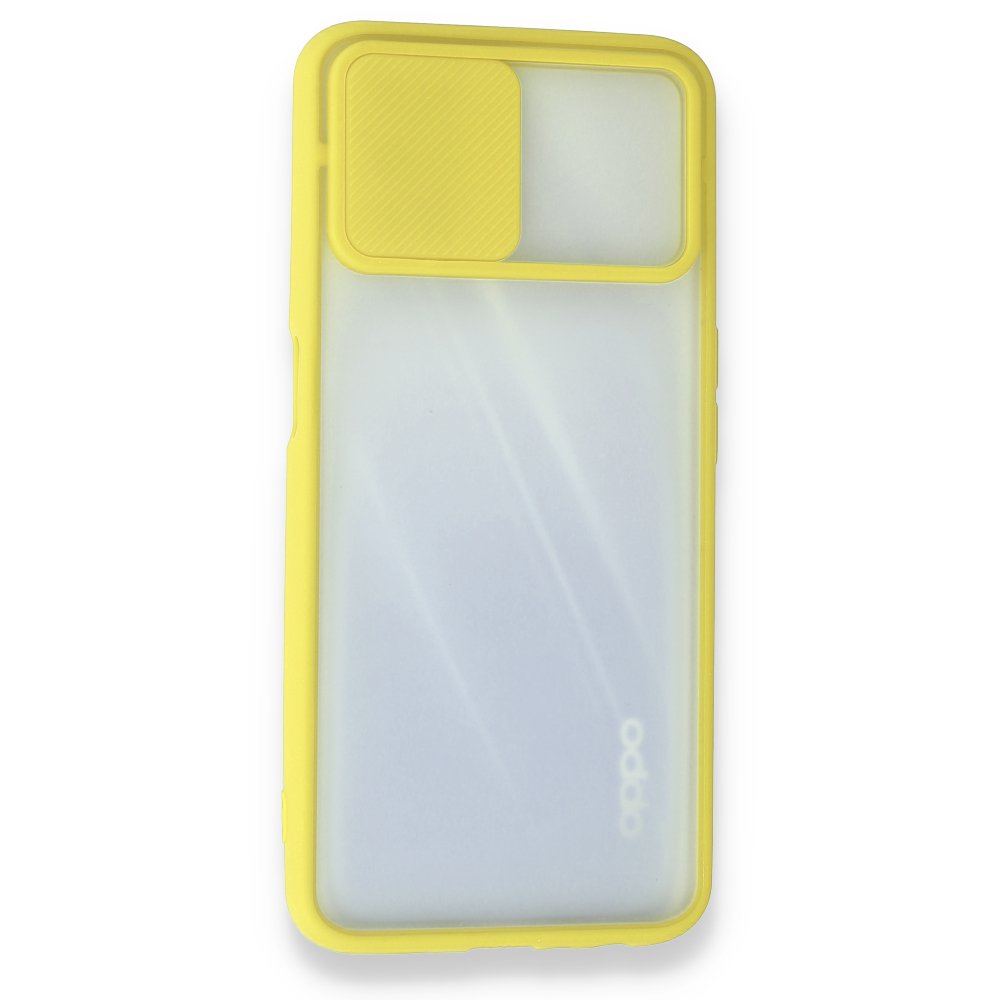 Newface Oppo A92 Kılıf Palm Buzlu Kamera Sürgülü Silikon - Sarı