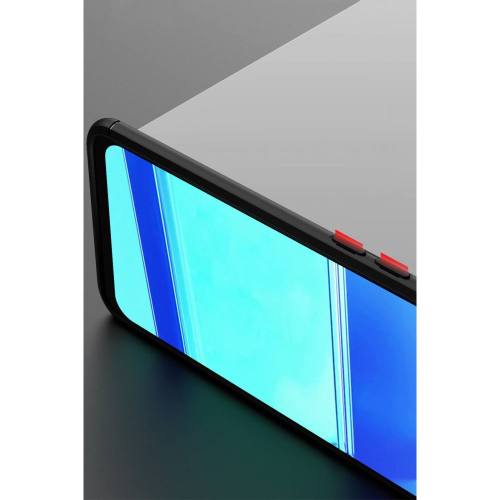 Newface Oppo A92 Kılıf Range Yüzüklü Silikon - Siyah-Mavi