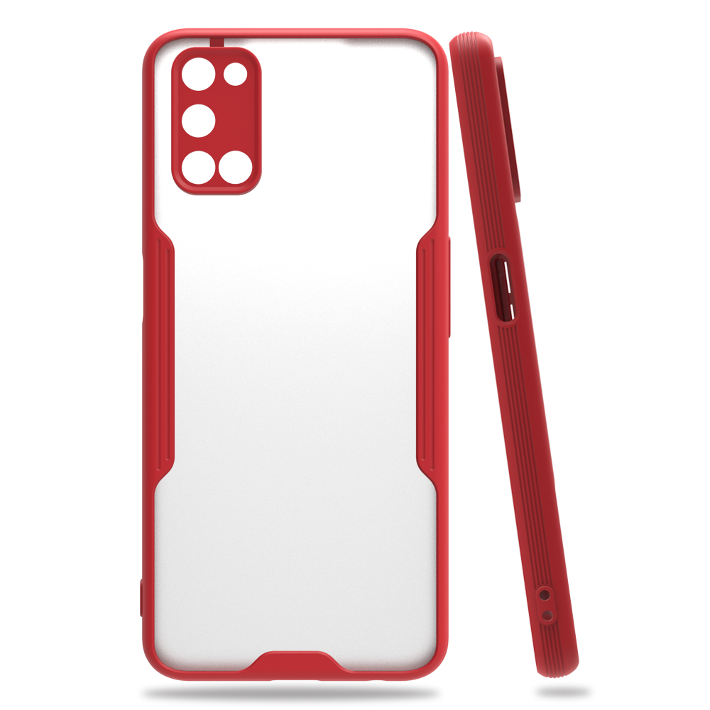 Newface Oppo A92 Kılıf Platin Silikon - Kırmızı