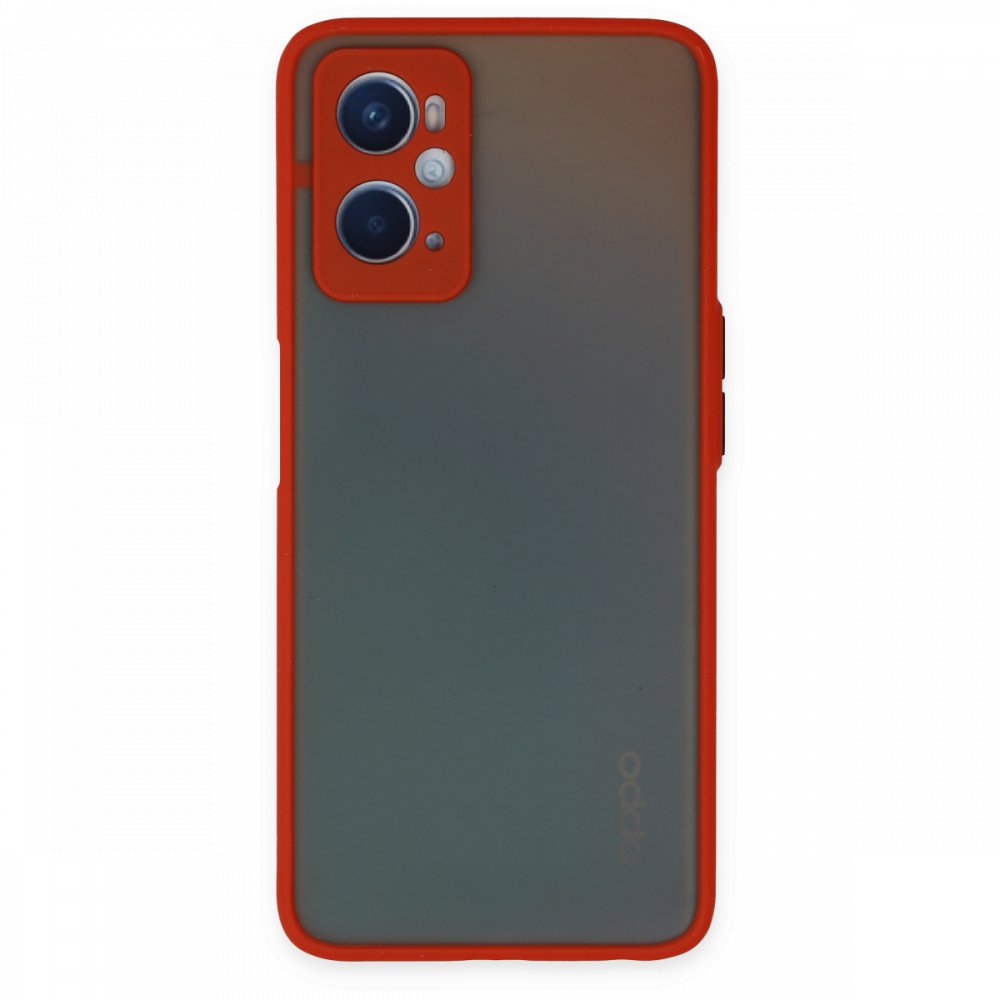 Newface Oppo A96 Kılıf Montreal Silikon Kapak - Kırmızı