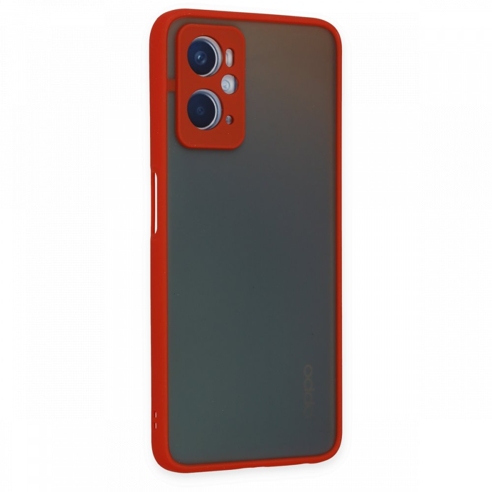 Newface Oppo A96 Kılıf Montreal Silikon Kapak - Kırmızı