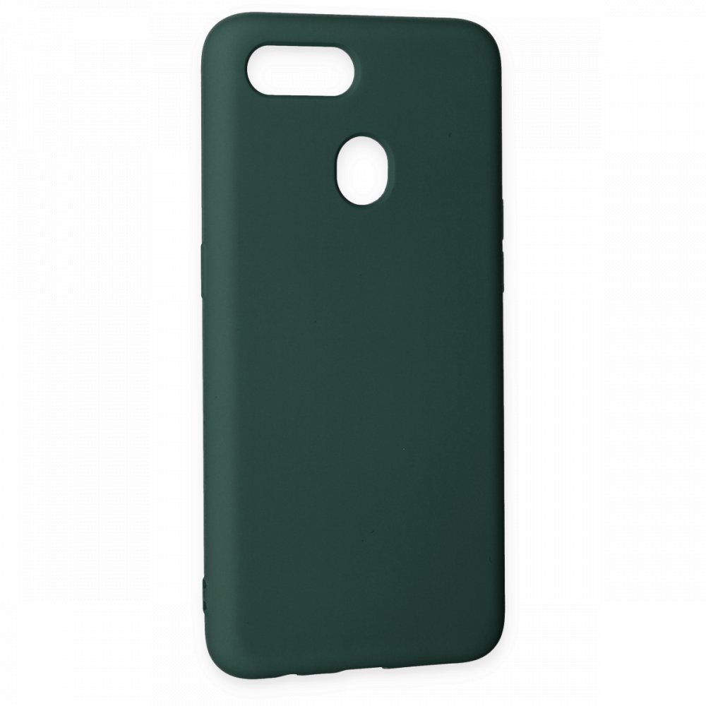 Newface Oppo AX7 Kılıf Nano içi Kadife Silikon - Koyu Yeşil