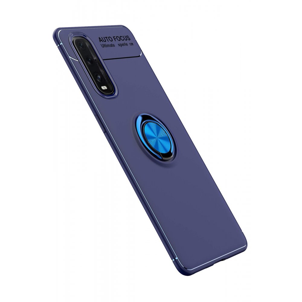 Newface Oppo Find X2 Kılıf Range Yüzüklü Silikon - Mavi
