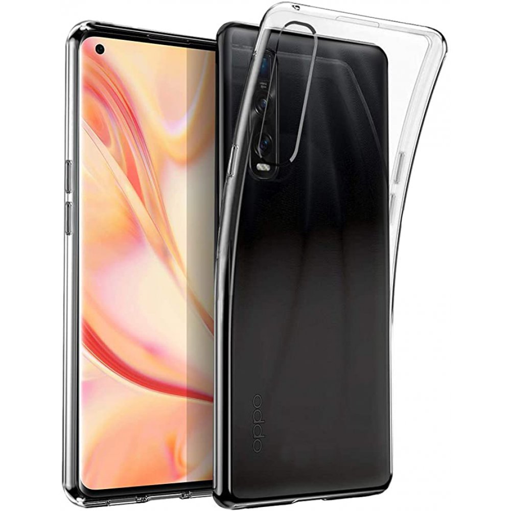 Newface Oppo Find X2 Kılıf Lüx Şeffaf Silikon - Şeffaf