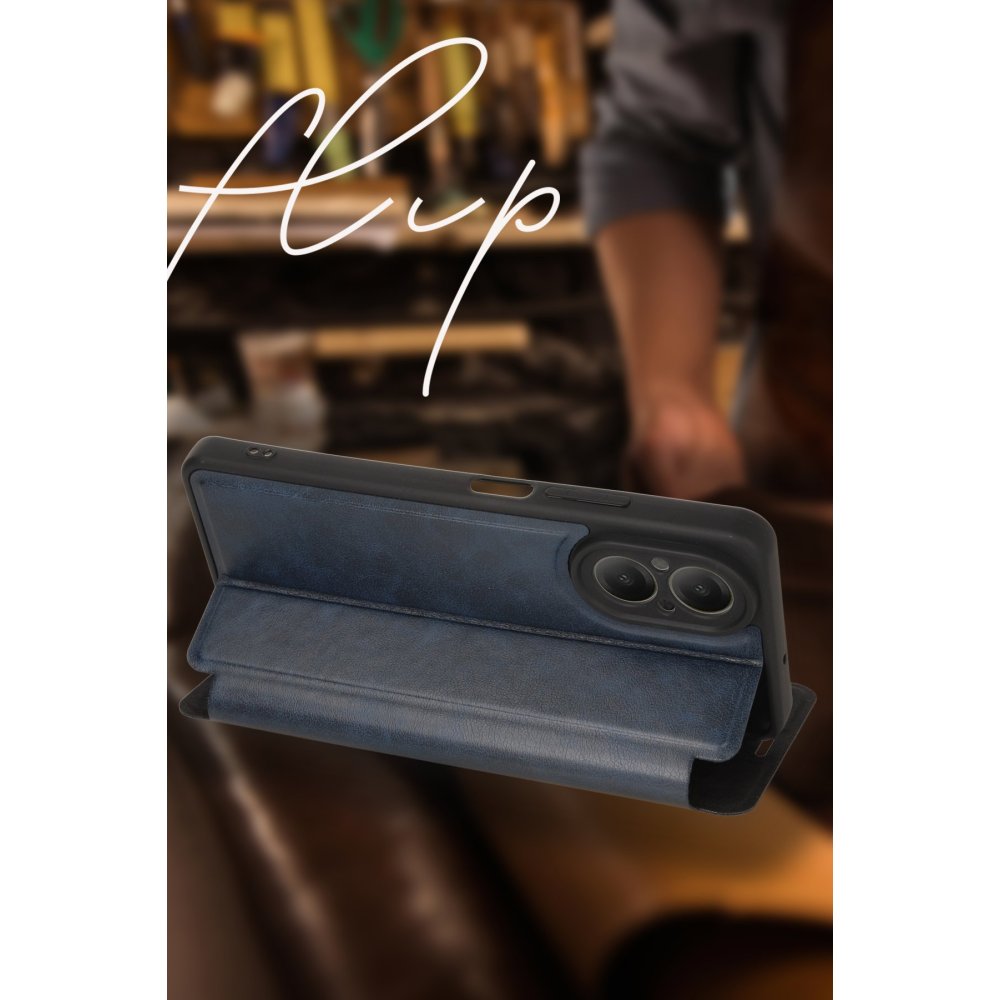 Newface Oppo Reno 11F Kılıf Flip Cover - Taba