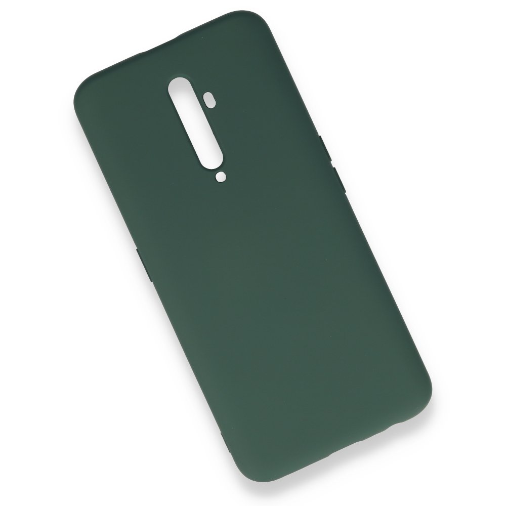 Newface Oppo Reno 2Z Kılıf Nano içi Kadife  Silikon - Koyu Yeşil