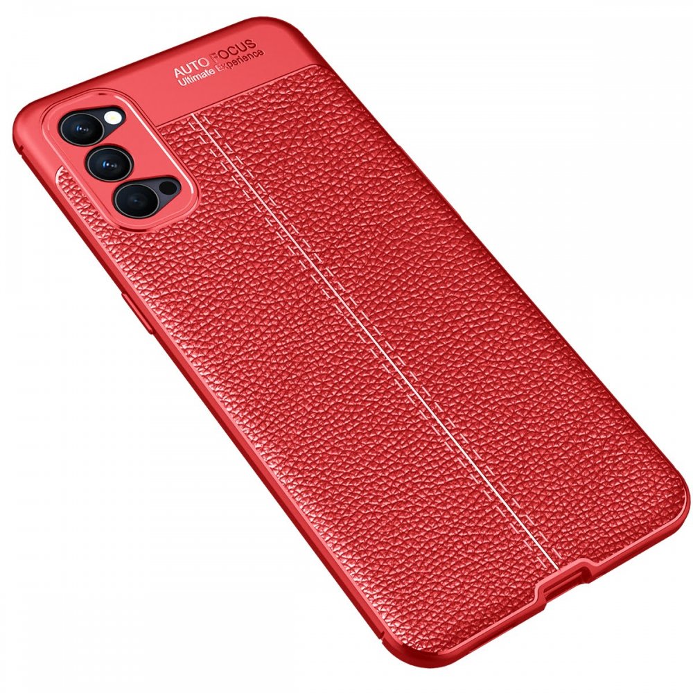 Newface Oppo Reno 4 Kılıf Auto Focus Kapak - Kırmızı