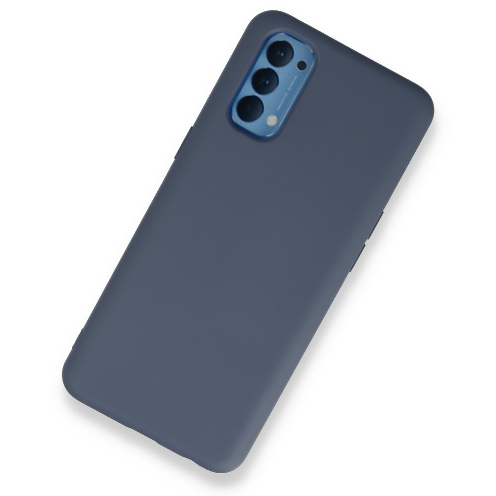 Newface Oppo Reno 4 Kılıf Nano içi Kadife Silikon - Gri