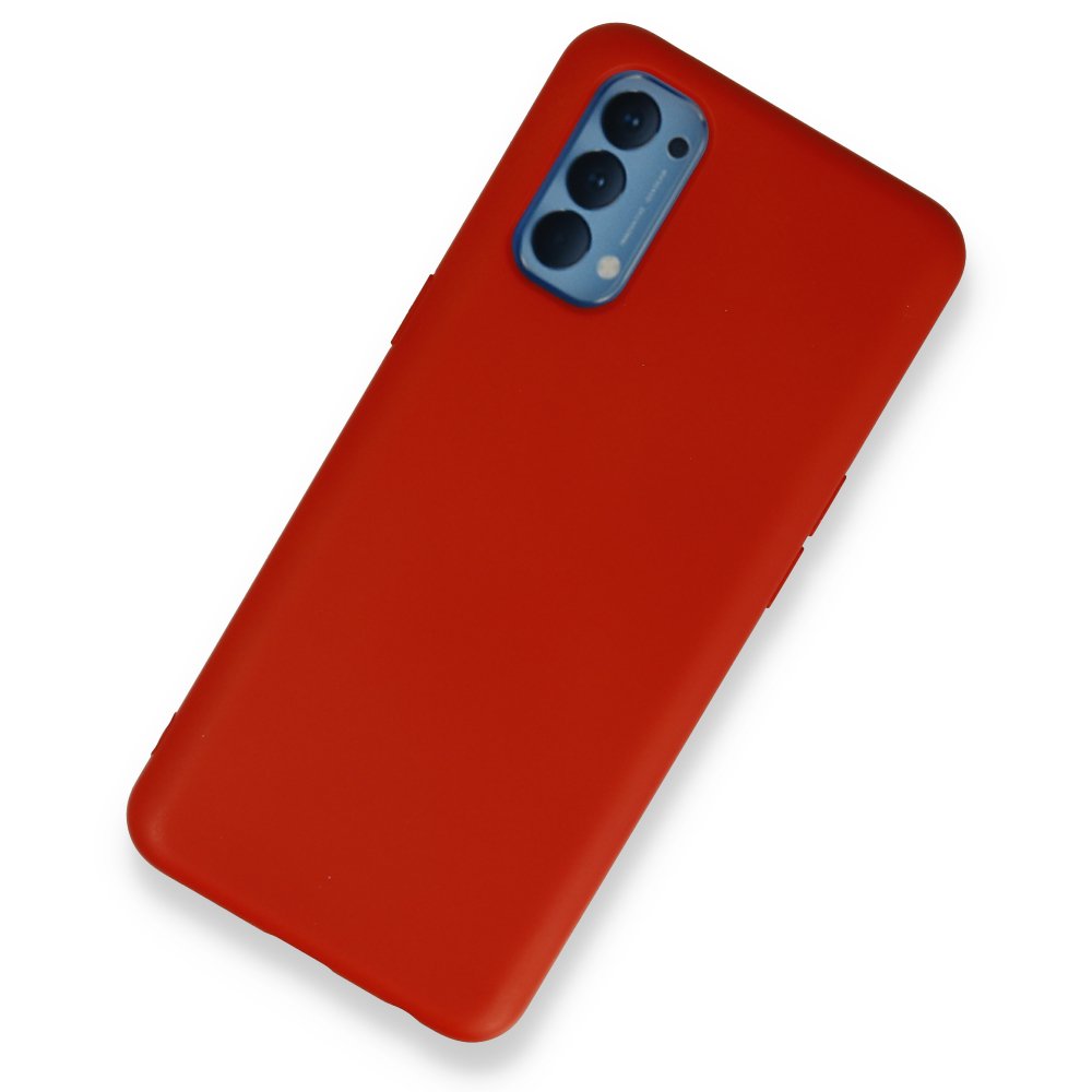 Newface Oppo Reno 4 Kılıf Nano içi Kadife  Silikon - Kırmızı