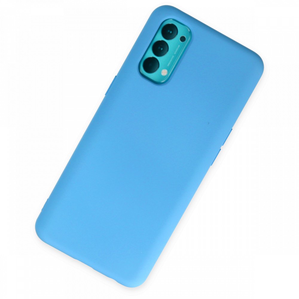 Newface Oppo Reno 4 Kılıf Nano içi Kadife Silikon - Mavi