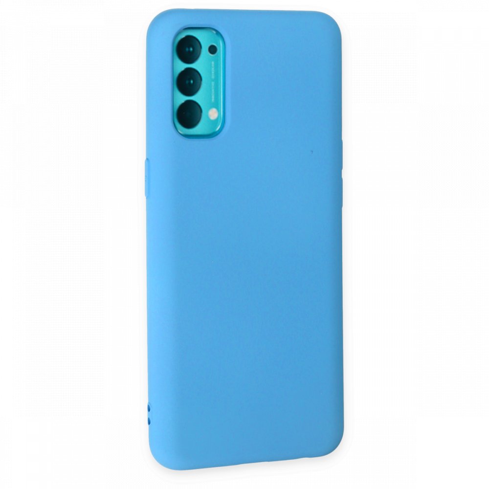 Newface Oppo Reno 4 Kılıf Nano içi Kadife Silikon - Mavi