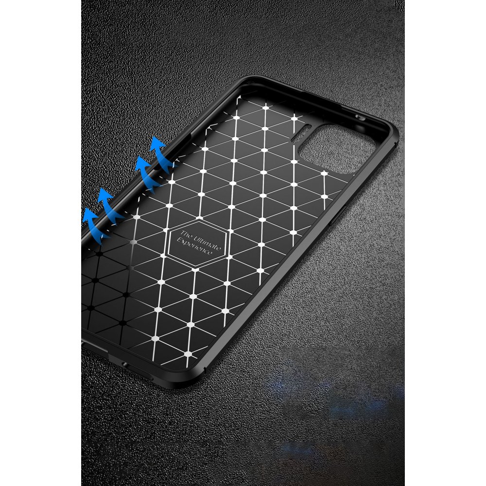 Newface Oppo Reno 4 Lite Kılıf Auto Focus Karbon Kapak - Kahverengi
