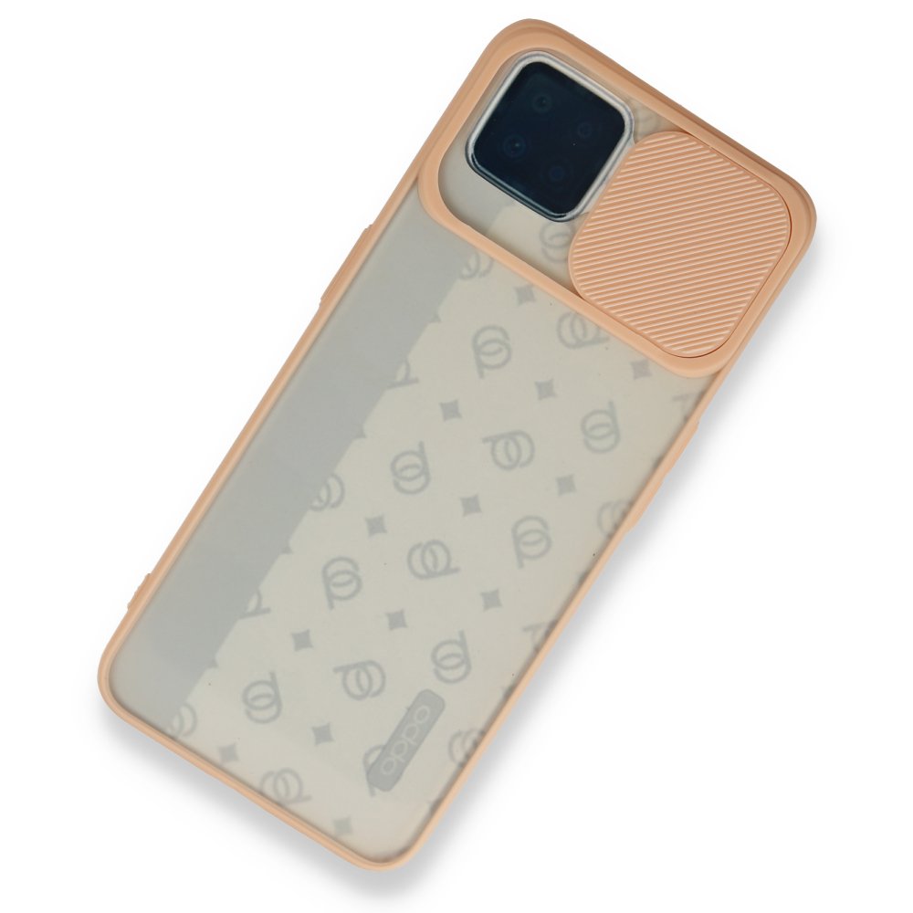 Newface Oppo Reno 4 Lite Kılıf Palm Buzlu Kamera Sürgülü Silikon - Pembe