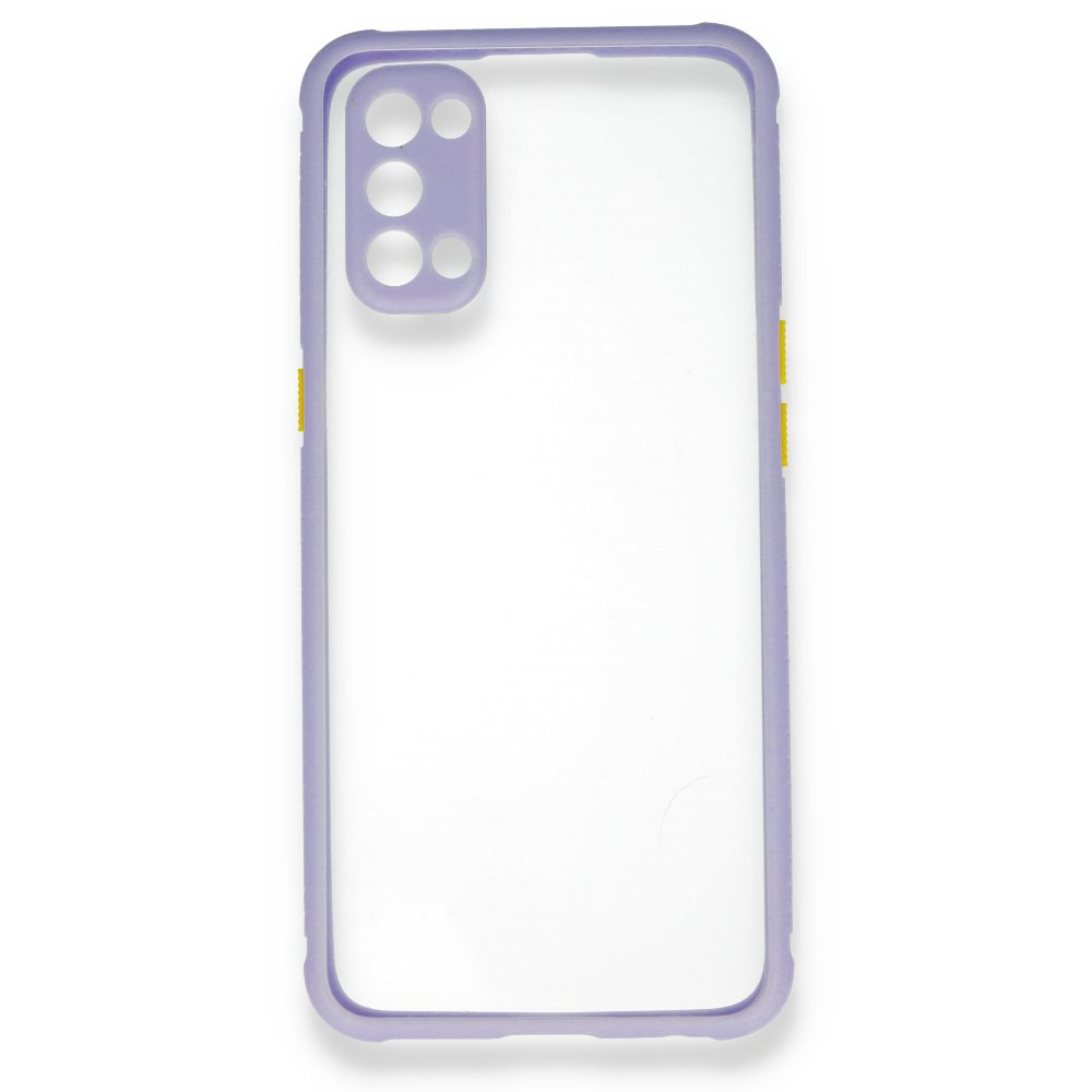 Newface Oppo Reno 4 Kılıf Miami Şeffaf Silikon - Lila