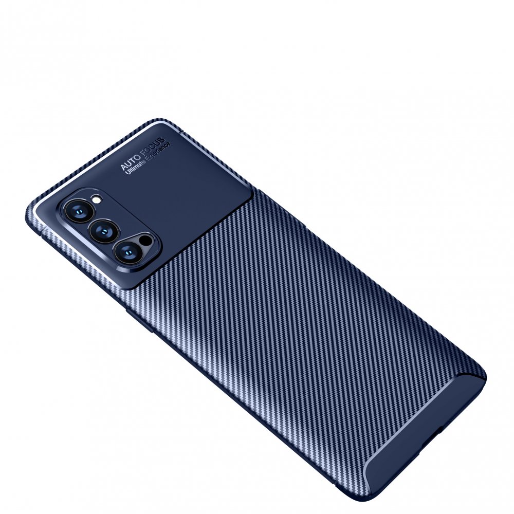 Newface Oppo Reno 4 Pro Kılıf Auto Focus Karbon Kapak - Lacivert