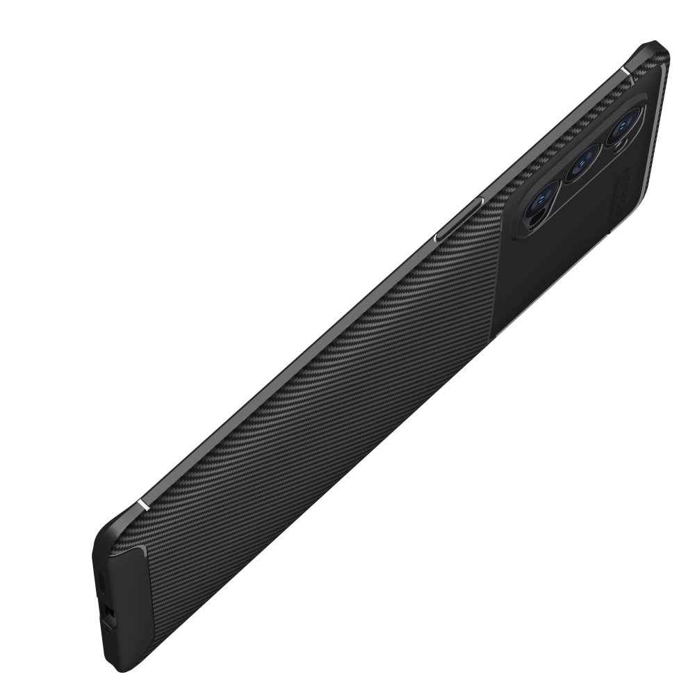 Newface Oppo Reno 4 Pro Kılıf Focus Karbon Silikon - Siyah