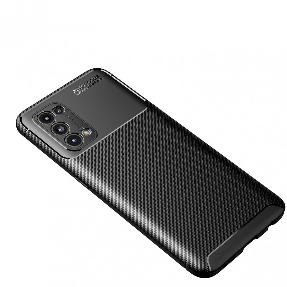 Newface Oppo Reno 5 Kılıf Auto Focus Karbon Kapak - Siyah