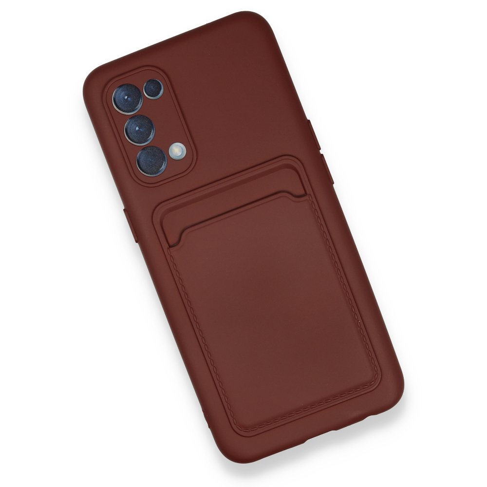 Newface Oppo Reno 5 Kılıf Kelvin Kartvizitli Silikon - Bordo