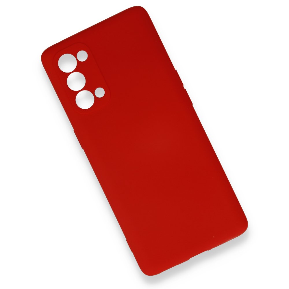 Newface Oppo Reno 5 Kılıf Nano içi Kadife  Silikon - Kırmızı