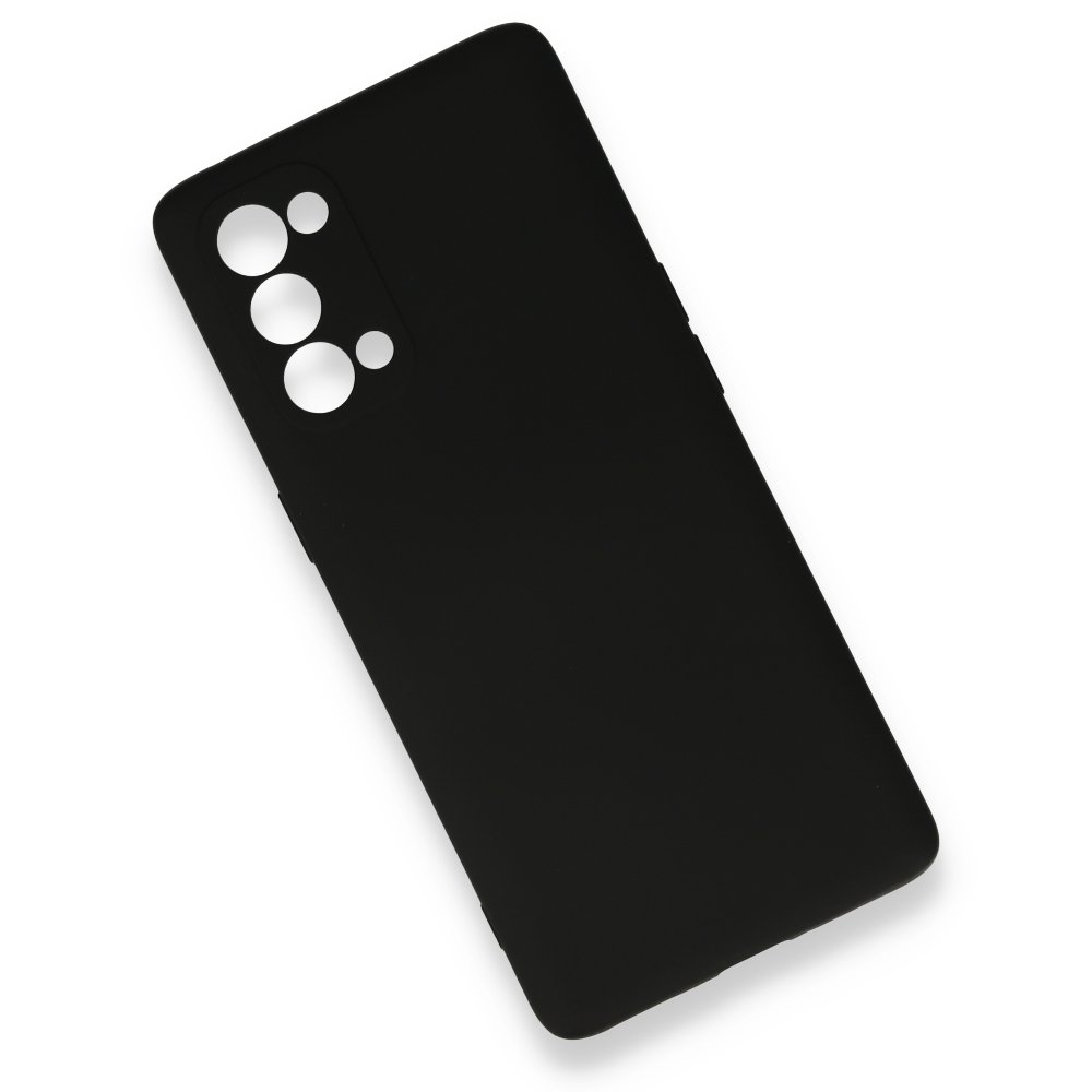 Newface Oppo Reno 5 Kılıf Nano içi Kadife  Silikon - Siyah