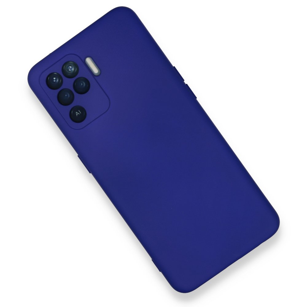 Newface Oppo Reno 5 Lite Kılıf Nano içi Kadife Silikon - Koyu Mavi