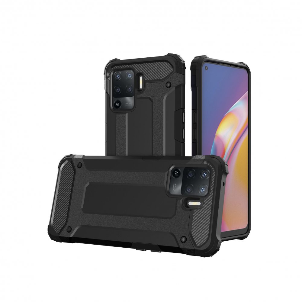 Newface Oppo Reno 5 Lite Kılıf Tank Silikon Kapak - Siyah