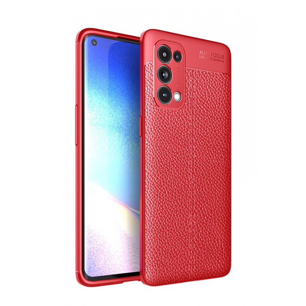 Newface Oppo Reno 5 Pro Kılıf Auto Focus Kapak - Kırmızı