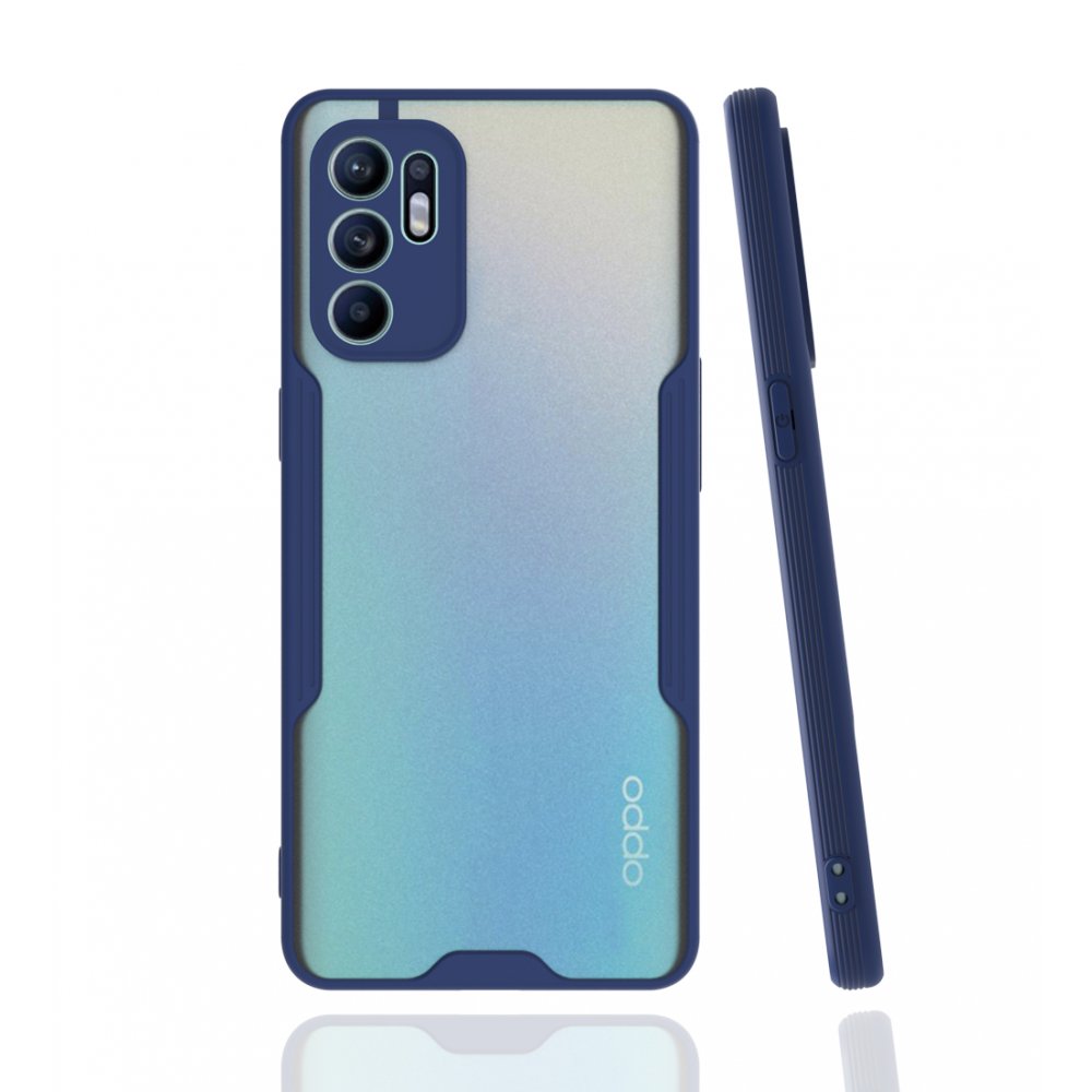 Newface Oppo Reno 6 Kılıf Platin Silikon - Lacivert