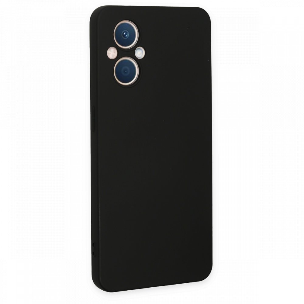 Newface Oppo Reno 7 Lite Kılıf Nano içi Kadife Silikon - Siyah