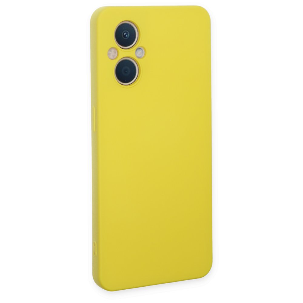 Newface Oppo Reno 8 Lite Kılıf Nano içi Kadife Silikon - Sarı