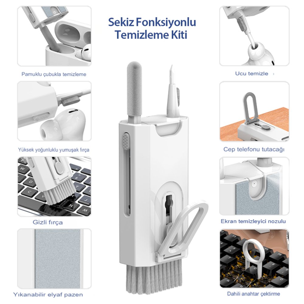 Newface Q8 Çok Fonksiyonlu Temizleme Fırçası - Beyaz