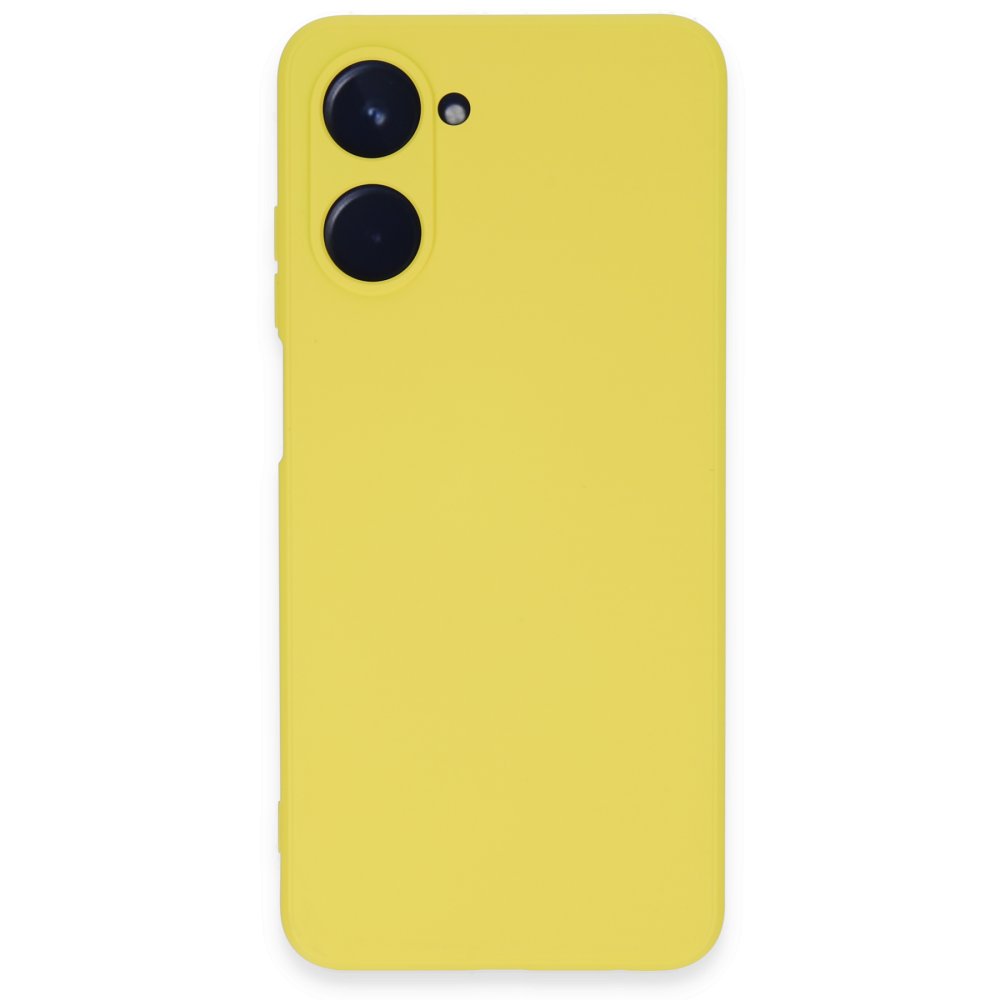 Newface Realme 10 4G Kılıf Nano içi Kadife Silikon - Sarı