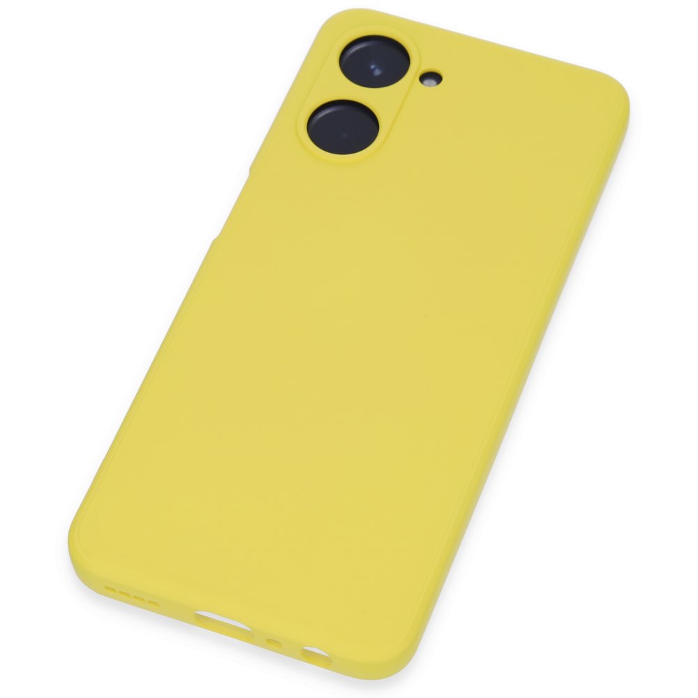 Newface Realme 10 4G Kılıf Nano içi Kadife Silikon - Sarı