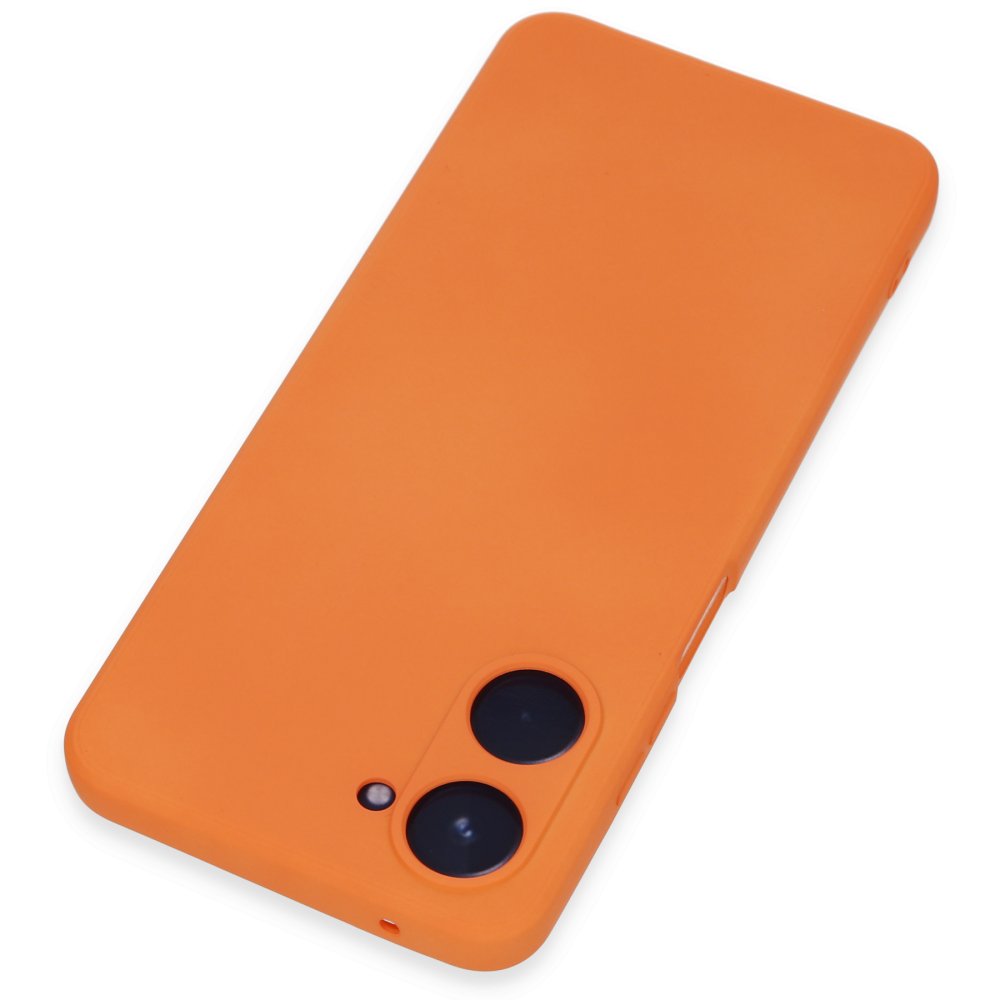 Newface Realme 10 4G Kılıf Nano içi Kadife Silikon - Turuncu