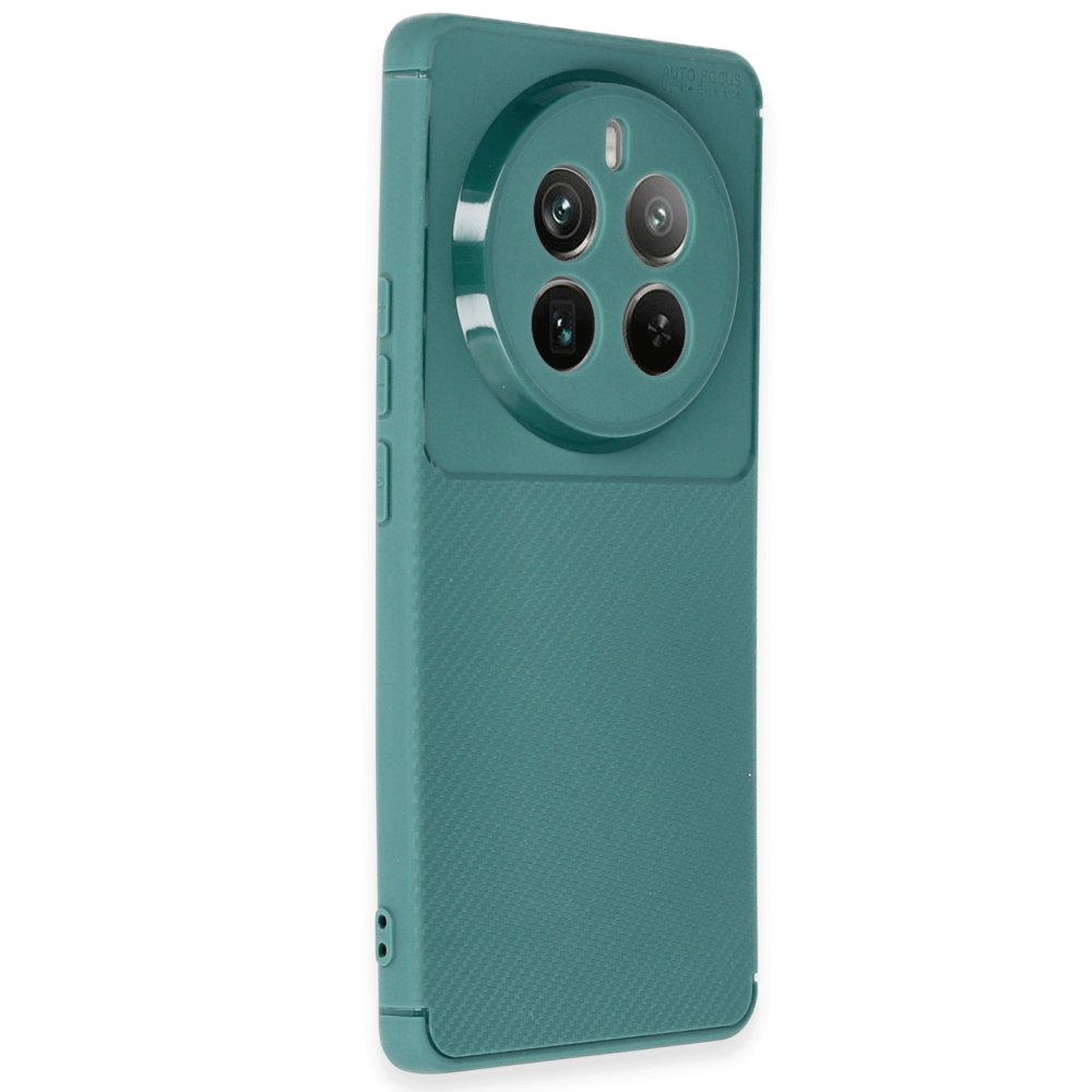 Newface Realme 12 Pro Kılıf Auto Focus Karbon Kapak - Koyu Yeşil