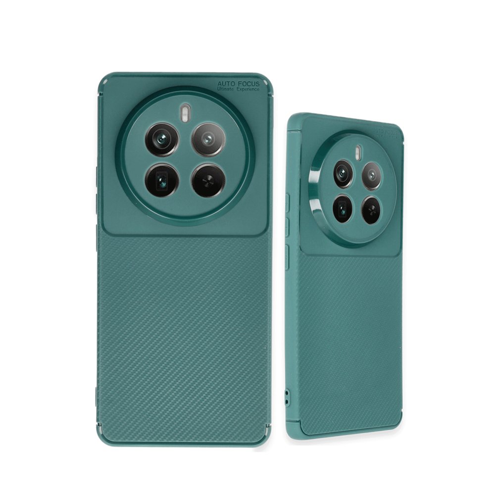 Newface Realme 12 Pro Kılıf Auto Focus Karbon Kapak - Koyu Yeşil