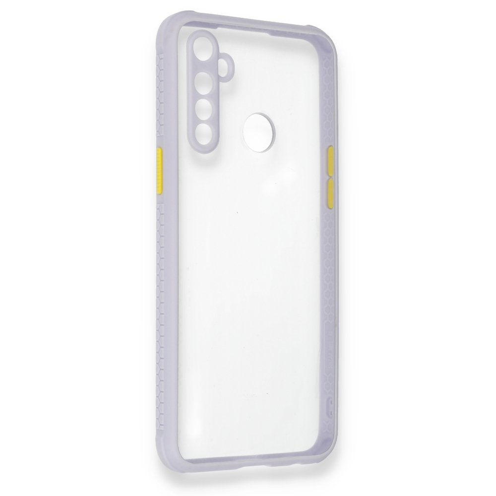 Newface Realme C3 Kılıf Miami Şeffaf Silikon - Lila