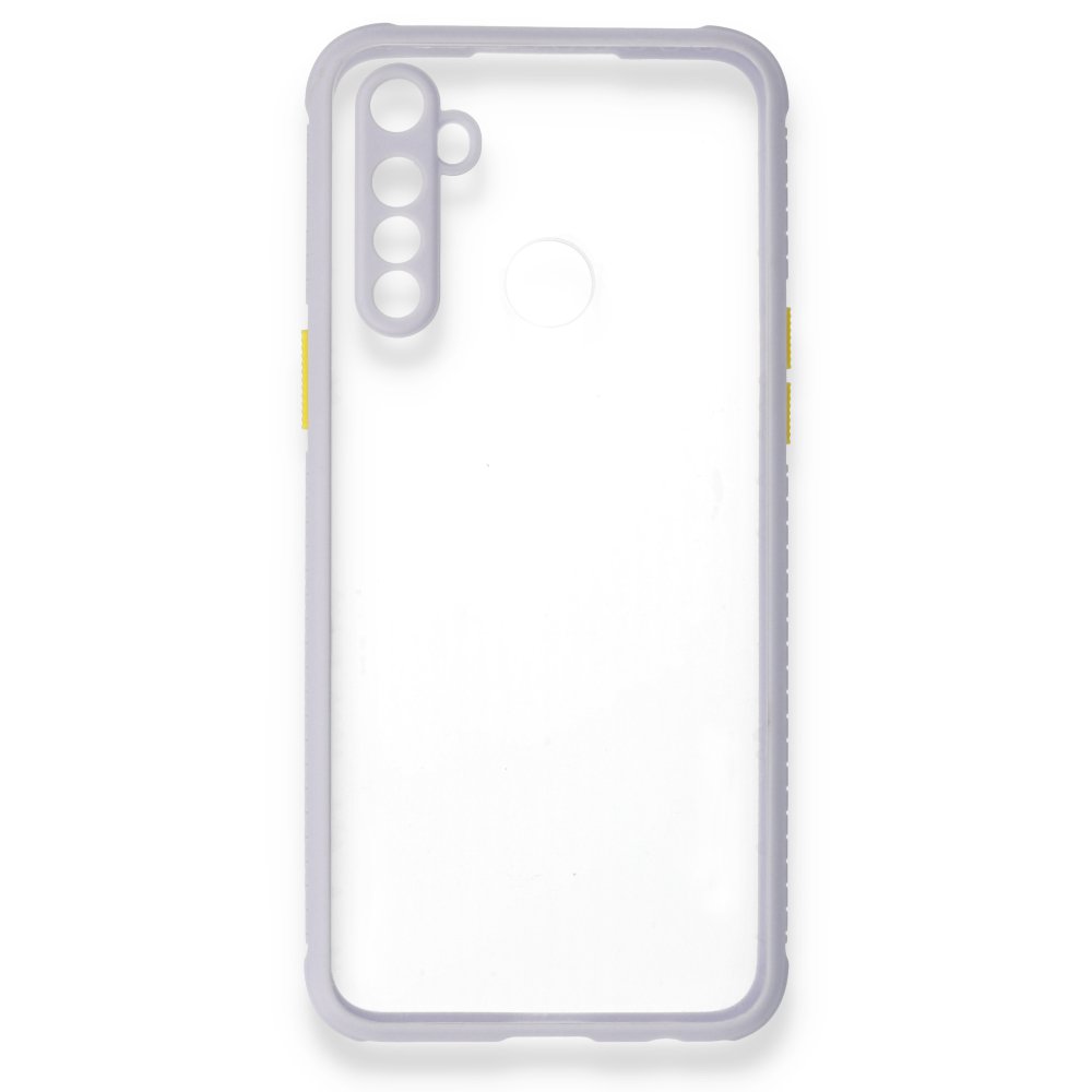 Newface Realme C3 Kılıf Miami Şeffaf Silikon - Lila