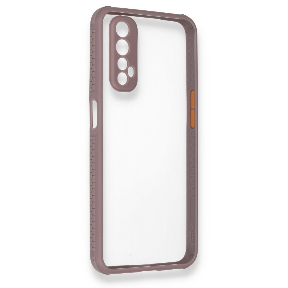 Newface Realme 7 Kılıf Miami Şeffaf Silikon - Açık Mor