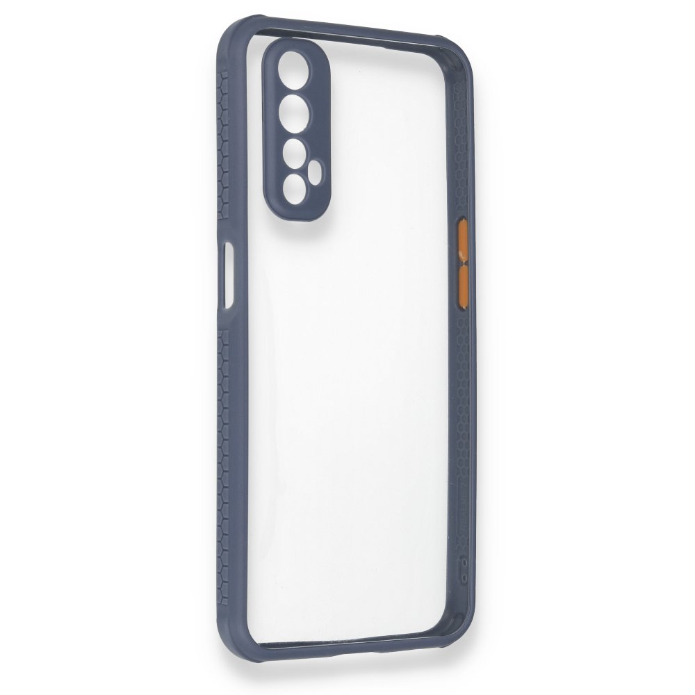 Newface Realme 7 Kılıf Miami Şeffaf Silikon - Gri