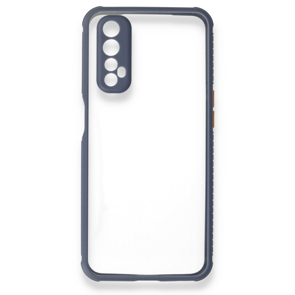 Newface Realme 7 Kılıf Miami Şeffaf Silikon - Gri