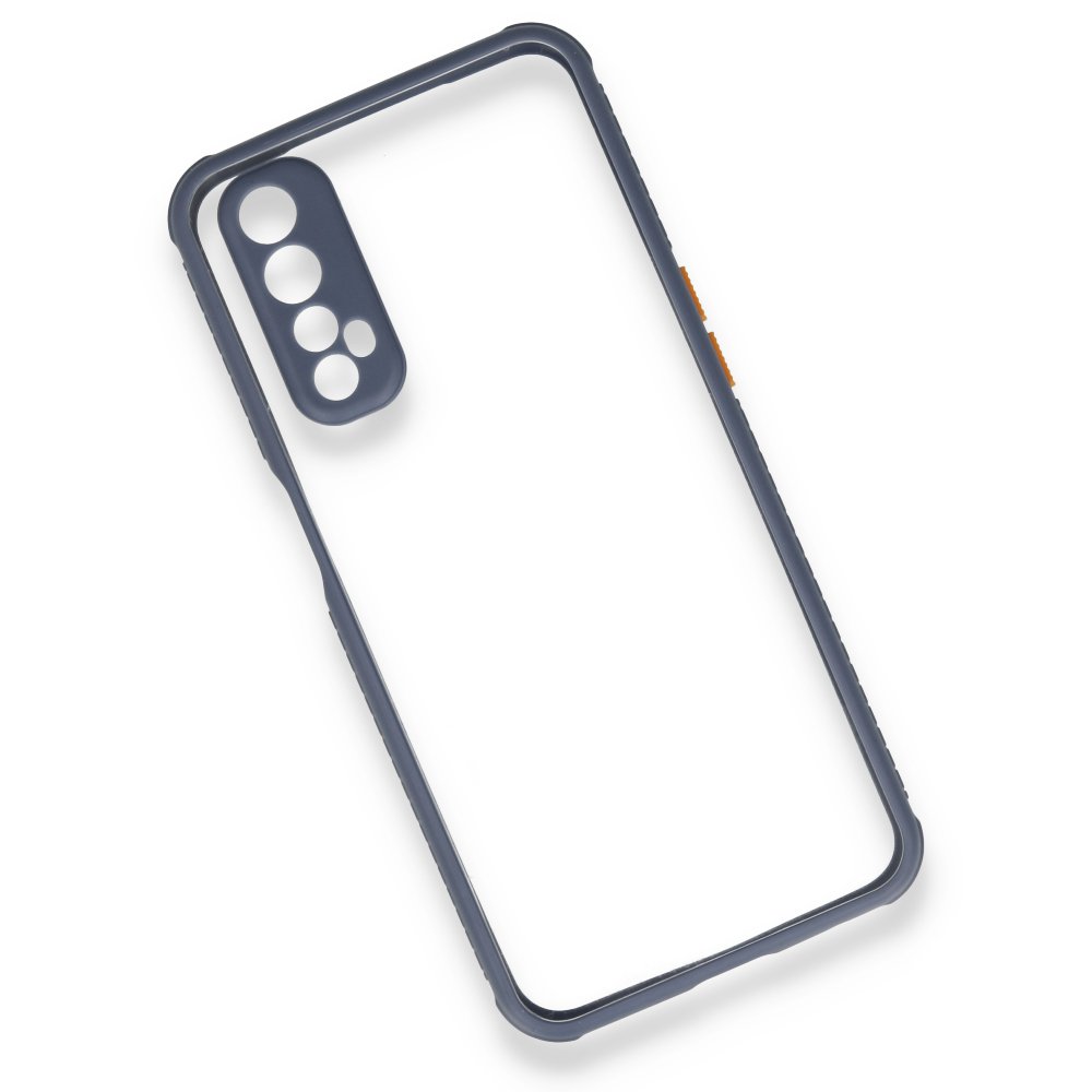 Newface Realme 7 Kılıf Miami Şeffaf Silikon - Gri