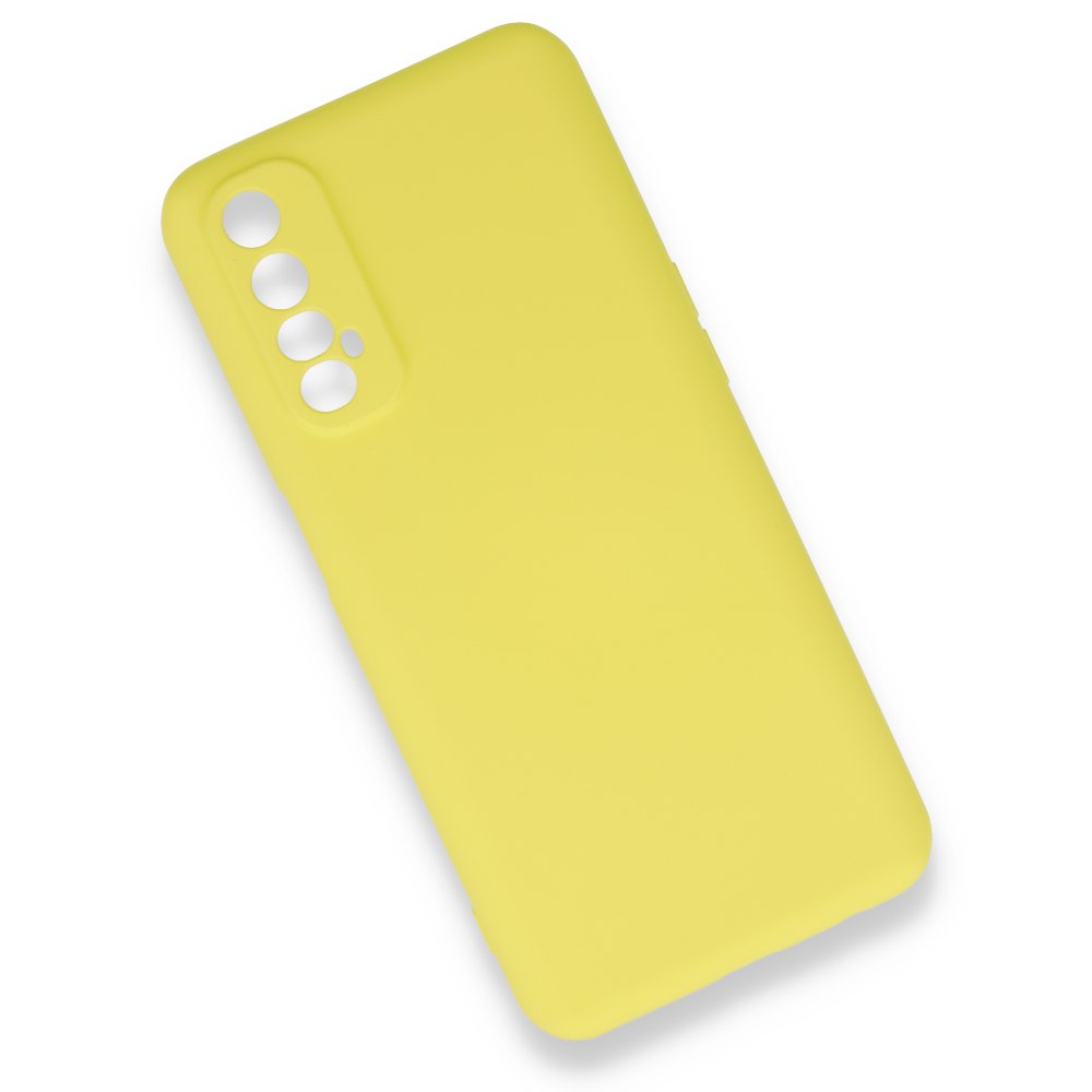 Newface Realme 7 Kılıf Nano içi Kadife Silikon - Sarı
