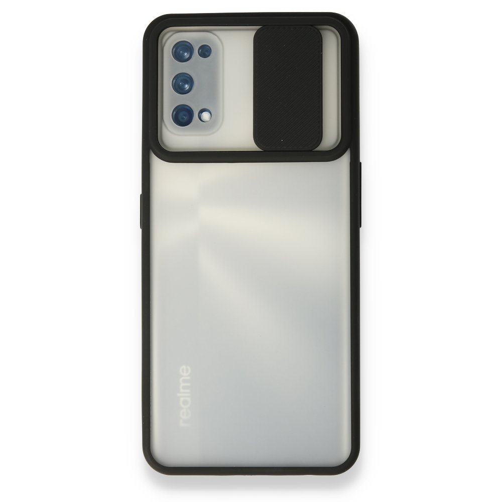 Newface Realme 7 Pro Kılıf Palm Buzlu Kamera Sürgülü Silikon - Siyah