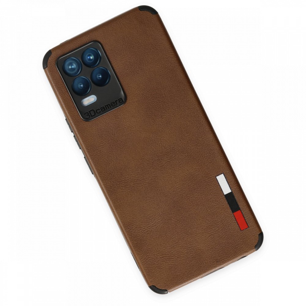 Newface Realme 8 Kılıf Loop Deri Silikon - Kahverengi