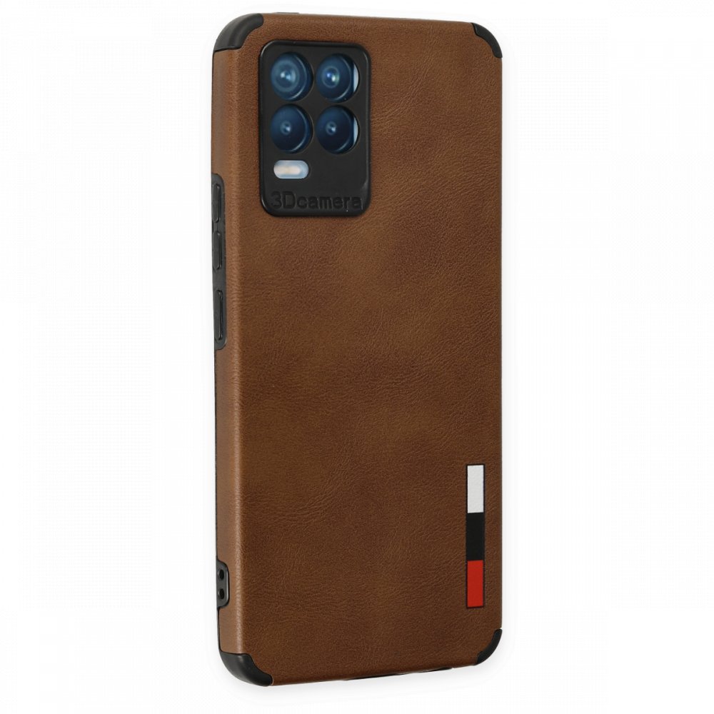 Newface Realme 8 Kılıf Loop Deri Silikon - Kahverengi