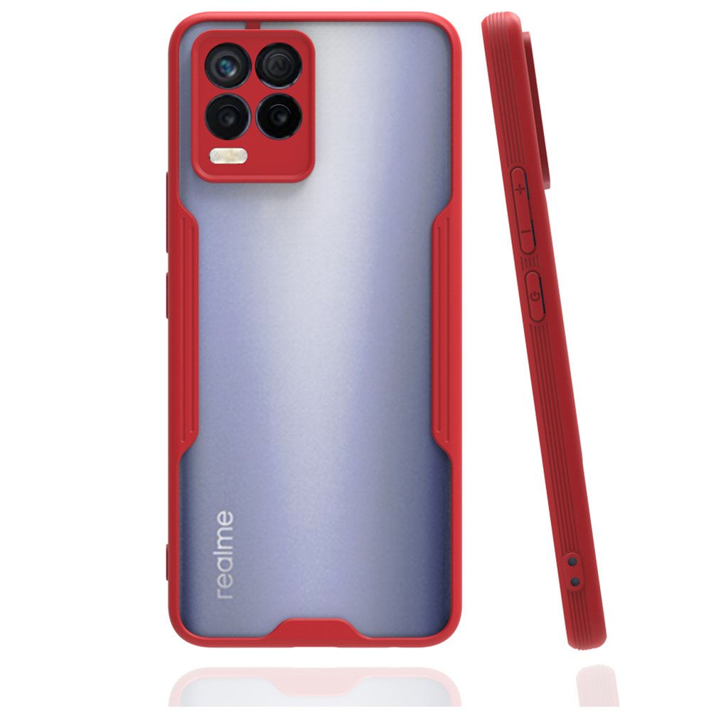 Newface Realme 8 Kılıf Platin Silikon - Kırmızı